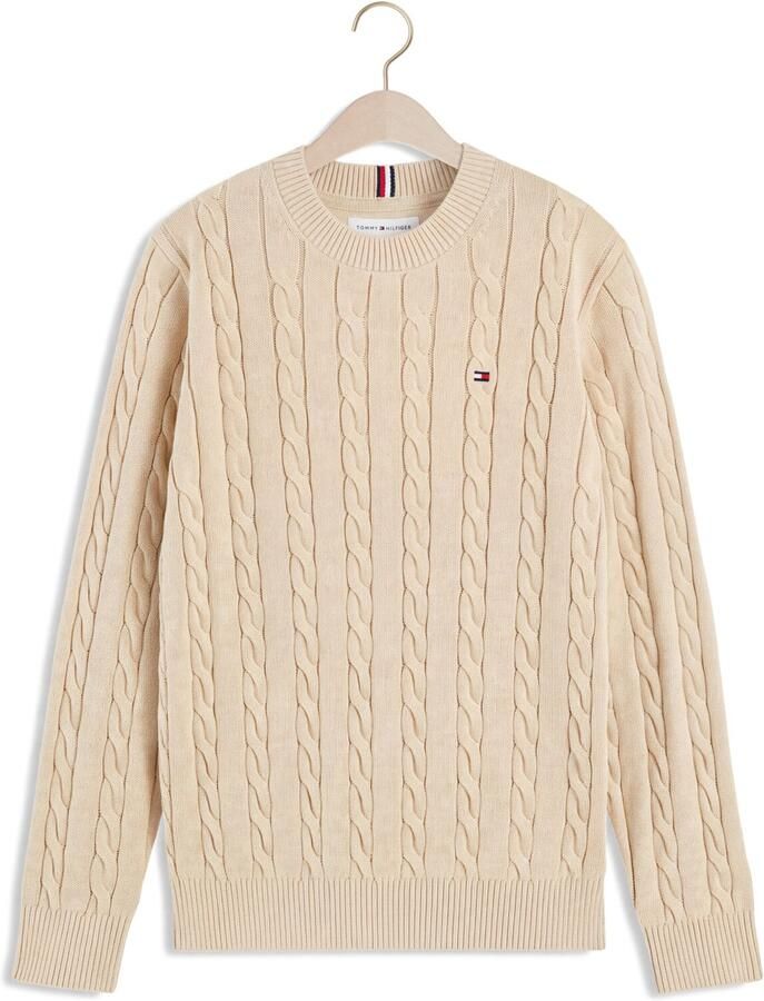 TOMMY HILFIGER Jongens Truien & Vesten Cotton Cable Sweater Beige