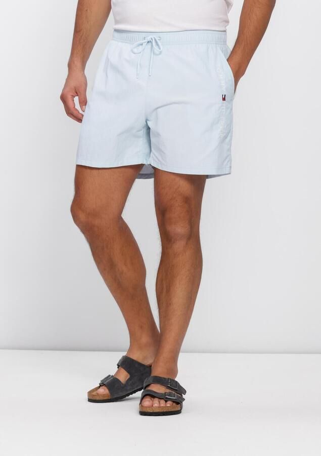 TOMMY HILFIGER UNDERWEAR Tommy Hilfiger Heren Zwembroeken Medium Drawstring Zip Pocket Lichtblauw