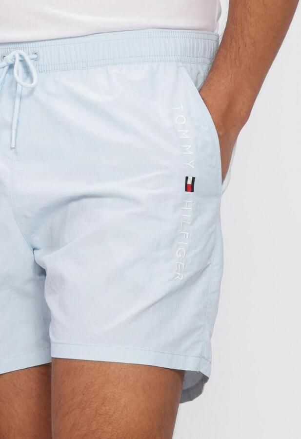 TOMMY HILFIGER UNDERWEAR Tommy Hilfiger Heren Zwembroeken Medium Drawstring Zip Pocket Lichtblauw - Foto 4
