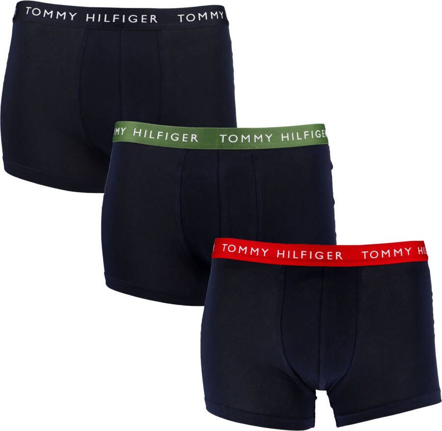 Tommy Hilfiger Tripack -boksers strekken zich uit in het logo Zwart Heren