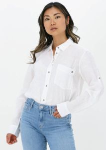 Tommy Hilfiger Witte Blouse Linen N Relaxed Long Shirt