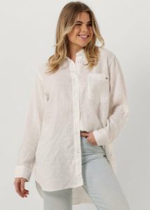 Tommy Hilfiger Witte Blouse Linen Oversized Shirt Ls