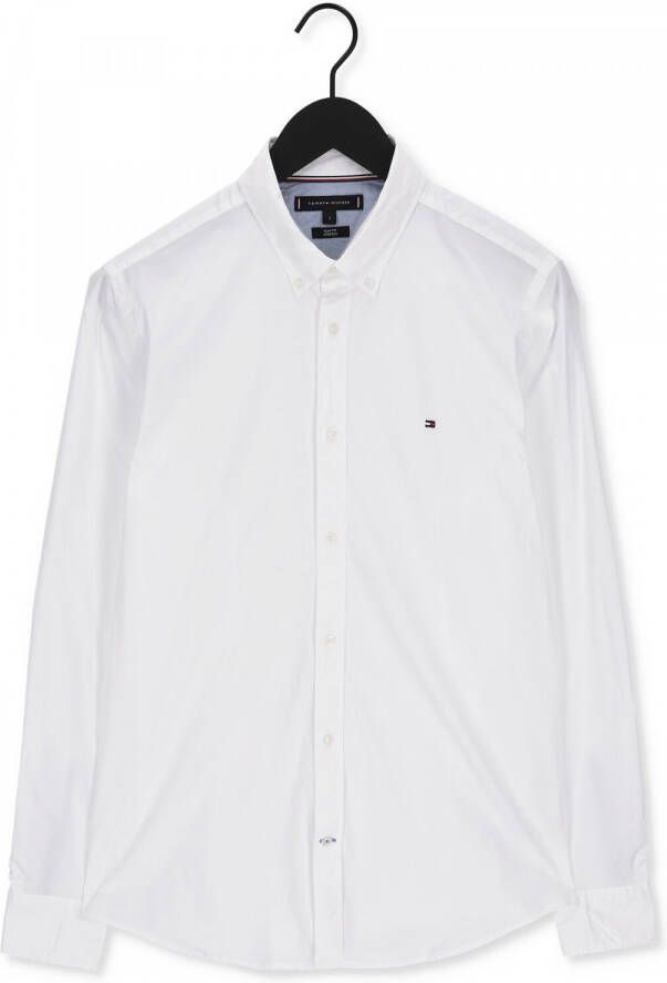 Tommy Hilfiger Witte Casual Overhemd Core Stretch Slim Poplin Shirt