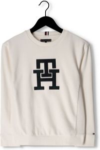 Tommy Hilfiger Witte Sweater Monogram Black Watch Sweatshirt