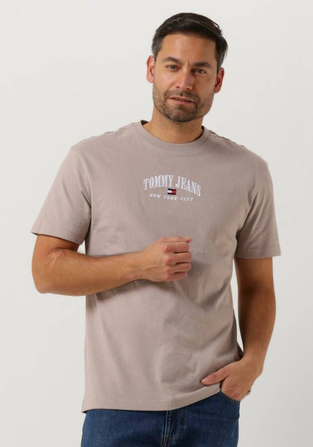 Tommy Jeans Heren Polo & T-shirt Klassieke Varsity Tee Beige Heren
