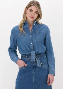 TOMMY JEANS Overhemdblouse TJW FRONT TIE CHAMBRAY SHIRT met logo flag
