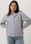 TOMMY JEANS Dames Blouses Tjw Striped Linen Blend Bf Shirt Blauw wit Gestreept - Thumbnail 1