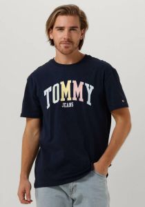 Tommy Jeans T-shirt van puur katoen met labelprint model 'COLLEGE POP'