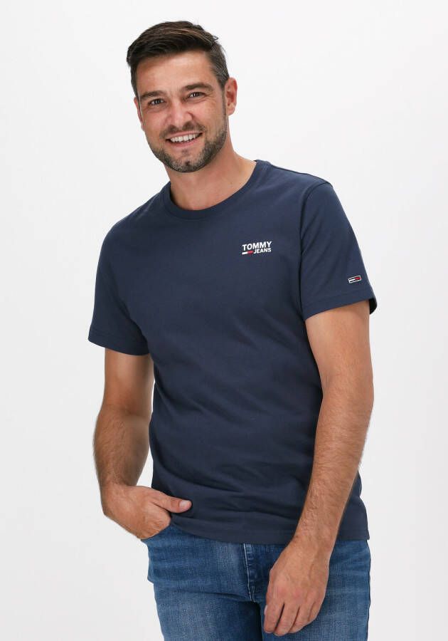 Tommy Jeans Donkerblauwe T-shirt Tjm Regular Corp Logo C Neck
