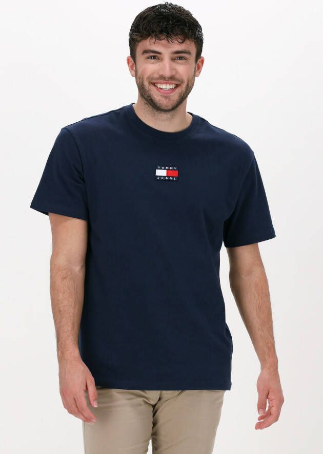 TOMMY JEANS Heren Polo's & T-shirts Tjm Tommy Badge Tee Donkerblauw