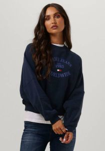 Tommy Jeans Blauwe Sweaters Relaxte pasvorm Blauw Dames