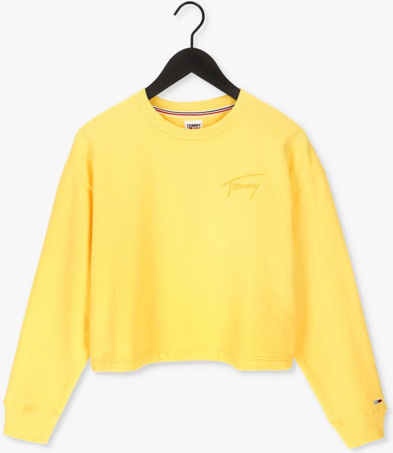 Tommy Jeans Gele Sweater Tjw Crop Tommy Signature Crew