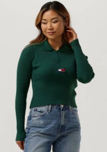 Tommy Jeans Groene Trui Sweaters Half Zipp