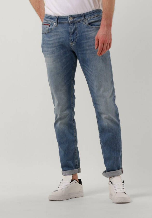 Tommy Hilfiger Heren Jeans in effen kleur met knoop- en ritssluiting Blue Heren