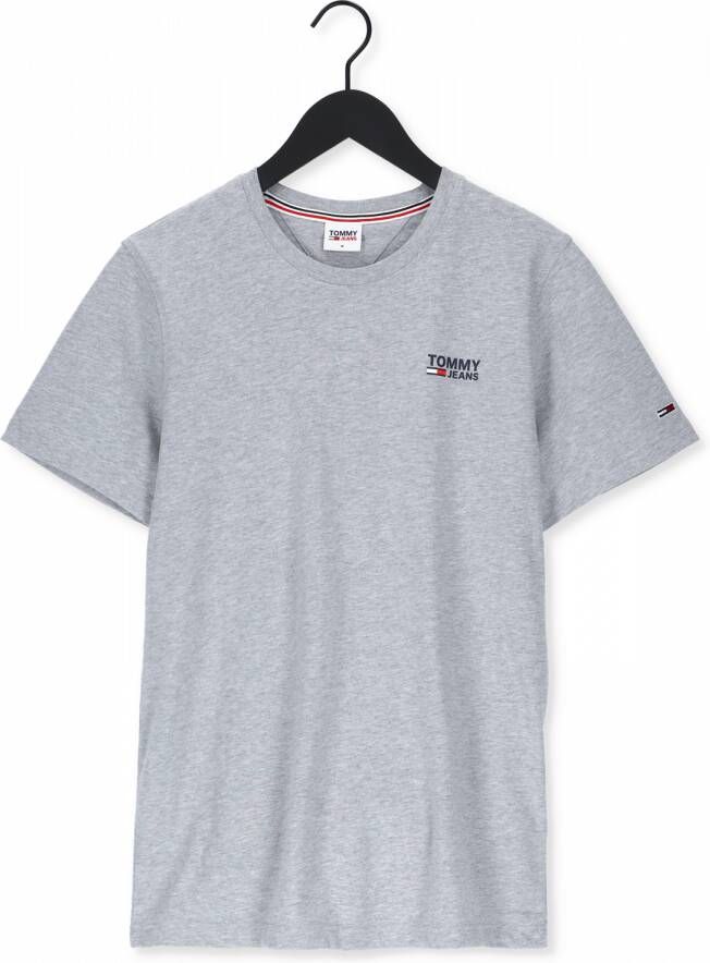 TOMMY JEANS T-shirt TJM ESSENTIAL SOLID TEE met ronde hals en subtiele logo-vlag