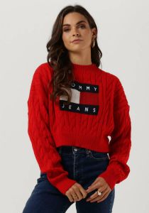 Tommy Jeans trui van gerecycled polyester rood