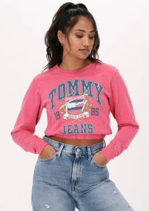 Tommy Jeans Roze Top Tjw Elastic Vintage College 1 Ls