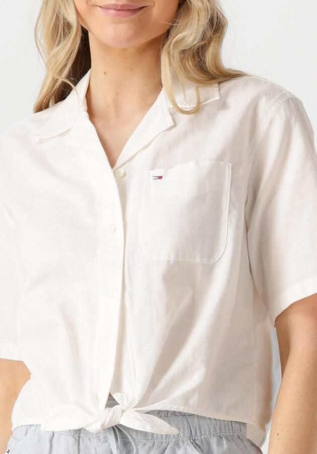 TOMMY JEANS T-shirt TJW CRP LINEN SS SHIRT met borstzak logo-borduursel - Foto 3