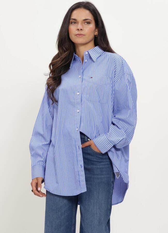 TOMMY JEANS Dames Blouses Tjw Ovs Essential Shirt Ext Blauw