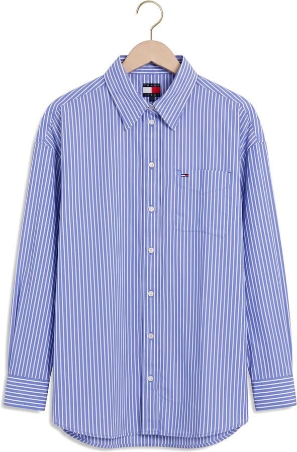TOMMY JEANS Dames Blouses Tjw Ovs Essential Shirt Ext Blauw - Foto 4