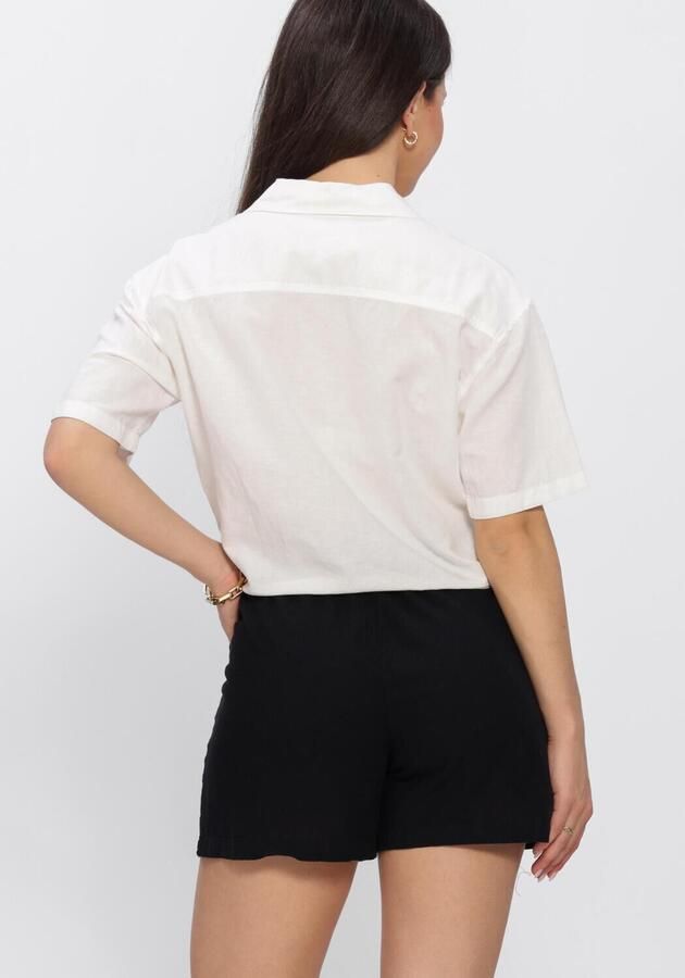 Tommy Jeans regular fit linnen blouse van mix van linnen met strikdetail - Foto 3