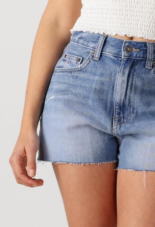 Tommy Jeans straight high waist denim short medium blue denim - Foto 3