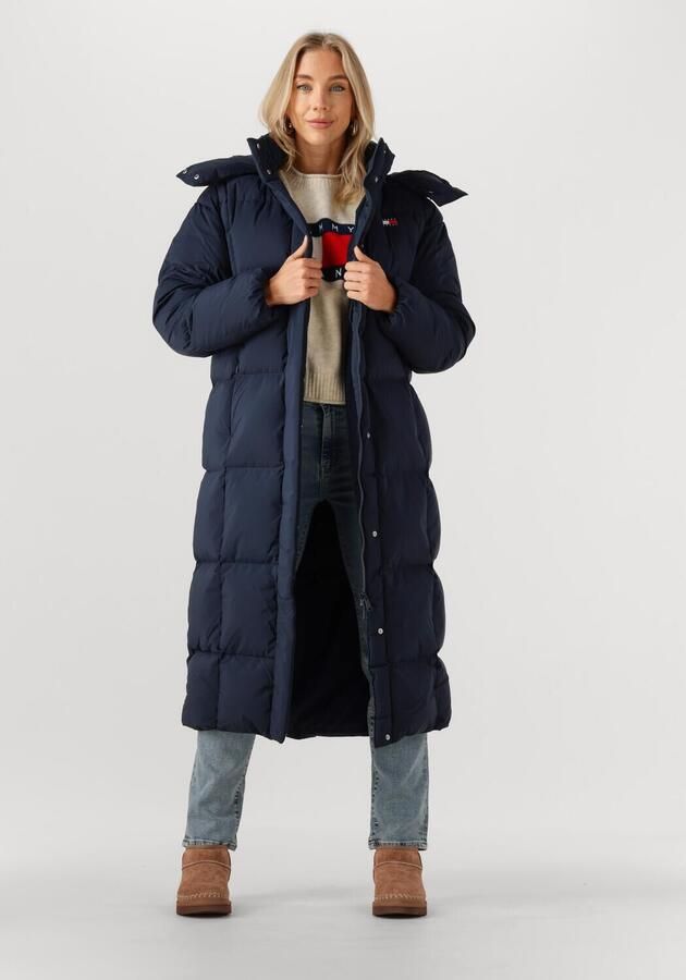 TOMMY JEANS Dames Jassen Tjw Alaska Grid Dwn Mxi Coat Ext Donkerblauw - Foto 4