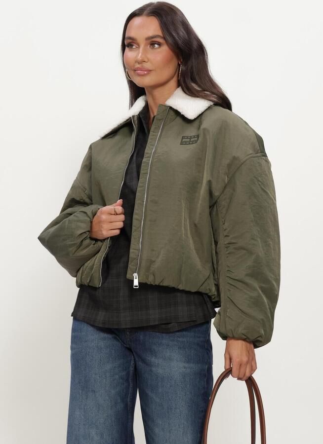 TOMMY JEANS Dames Jassen Tjw Fur Collar Utility Bomber Groen