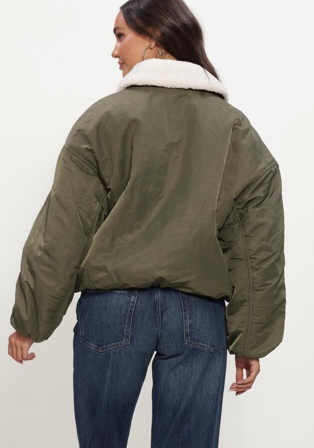 TOMMY JEANS Dames Jassen Tjw Fur Collar Utility Bomber Groen - Foto 3