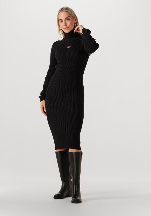 TOMMY JEANS Dames Jurken Tjw Mockneck Badge Sweater Dress Zwart - Foto 4