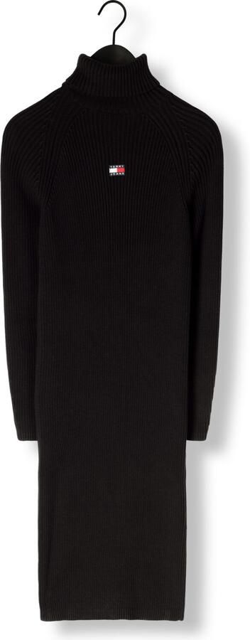 TOMMY JEANS Dames Jurken Tjw Mockneck Badge Sweater Dress Zwart - Foto 3