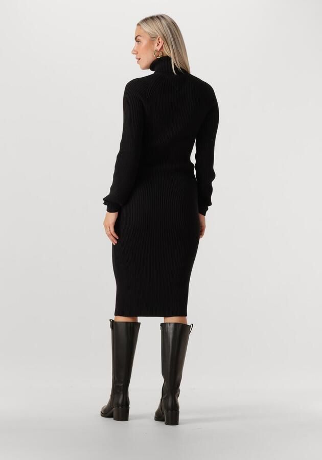 TOMMY JEANS Dames Jurken Tjw Mockneck Badge Sweater Dress Zwart