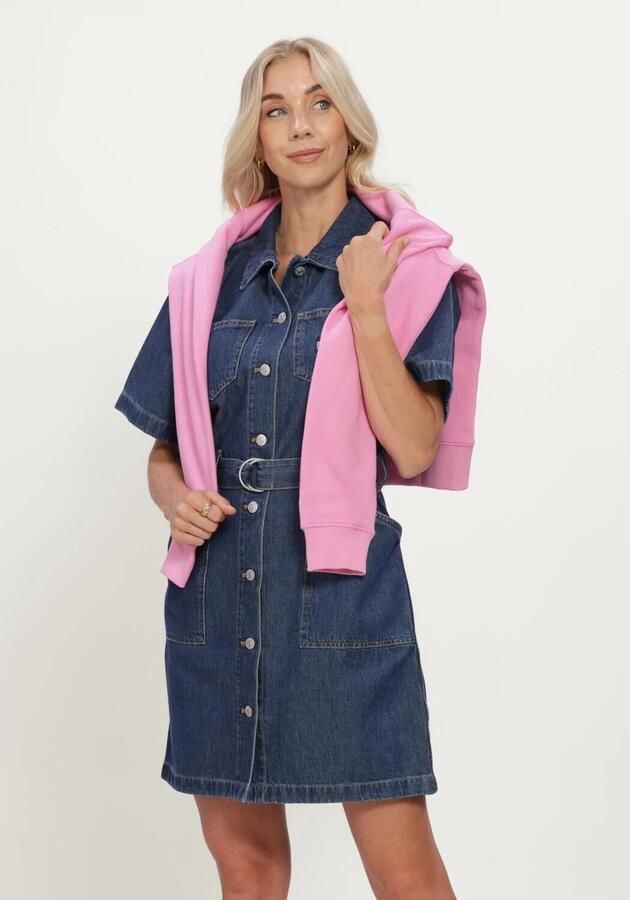 TOMMY JEANS Dames Jurken Utility Shirt Dress Cj8036 Blauw