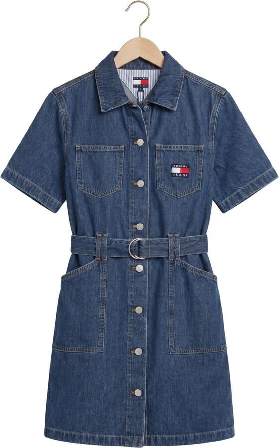 TOMMY JEANS Dames Jurken Utility Shirt Dress Cj8036 Blauw - Foto 4
