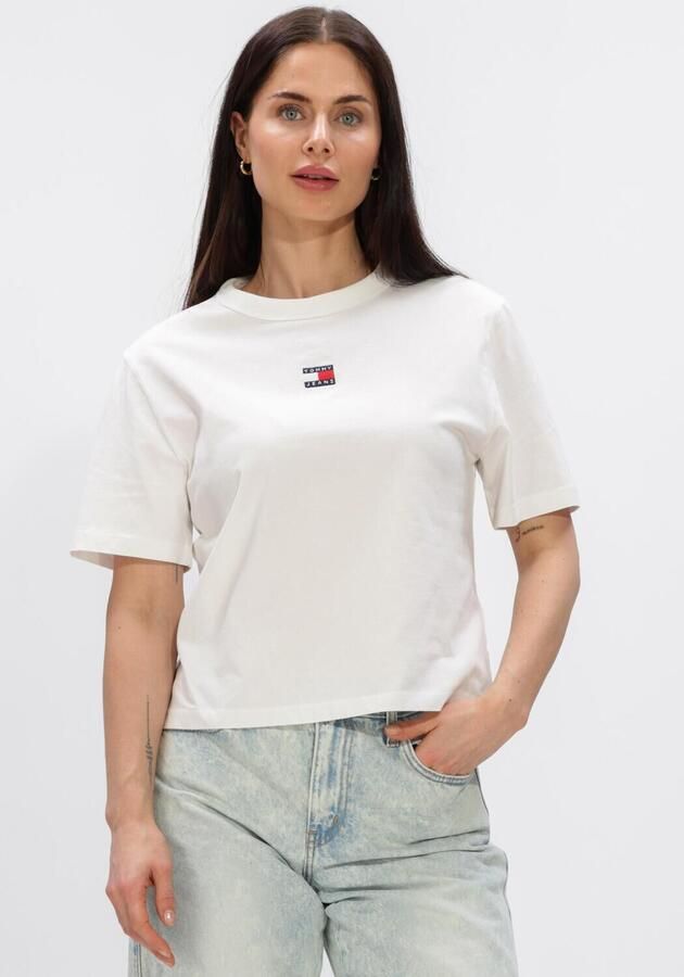TOMMY JEANS Dames Tops & T-shirts Tjw Bxy Badge Tee Ext Gebroken Wit
