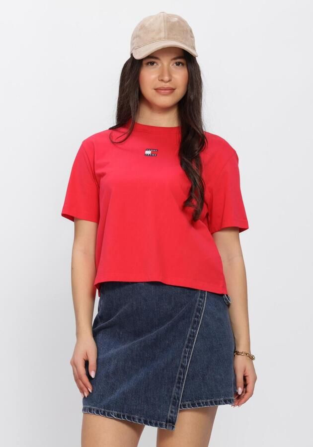 TOMMY JEANS Dames Tops & T-shirts Tjw Bxy Badge Tee Ext Rood
