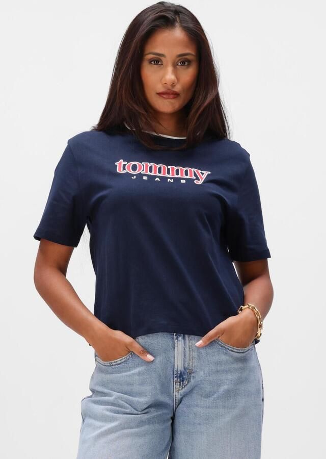 TOMMY JEANS Dames Tops & T-shirts Tjw Bxy Tommy Applique Ss Tee Donkerblauw