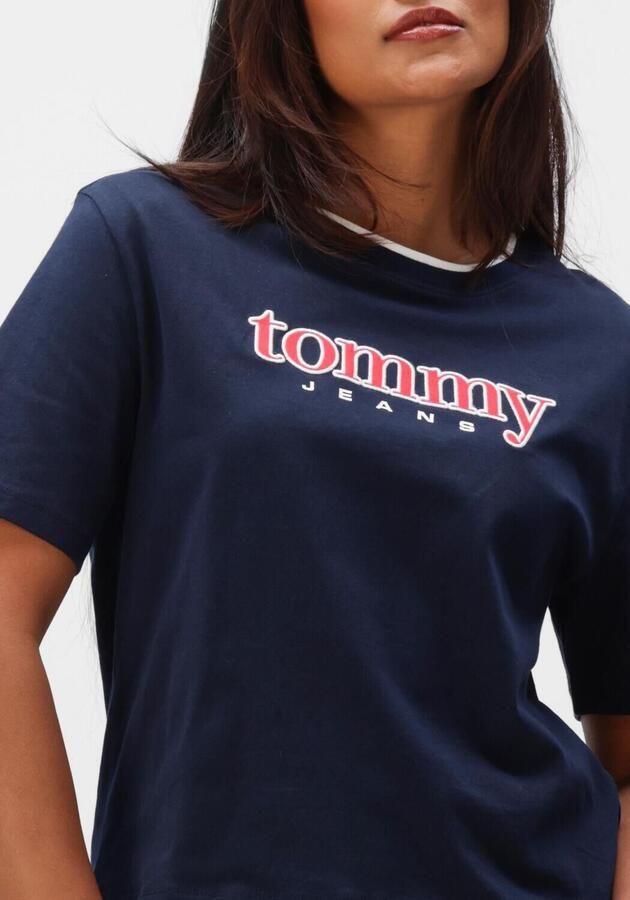 TOMMY JEANS Dames Tops & T-shirts Tjw Bxy Tommy Applique Ss Tee Donkerblauw - Foto 4