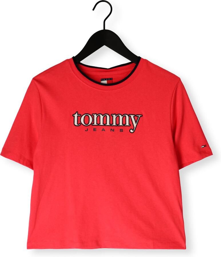 TOMMY JEANS Dames Tops & T-shirts Tjw Bxy Tommy Applique Ss Tee Rood - Foto 2
