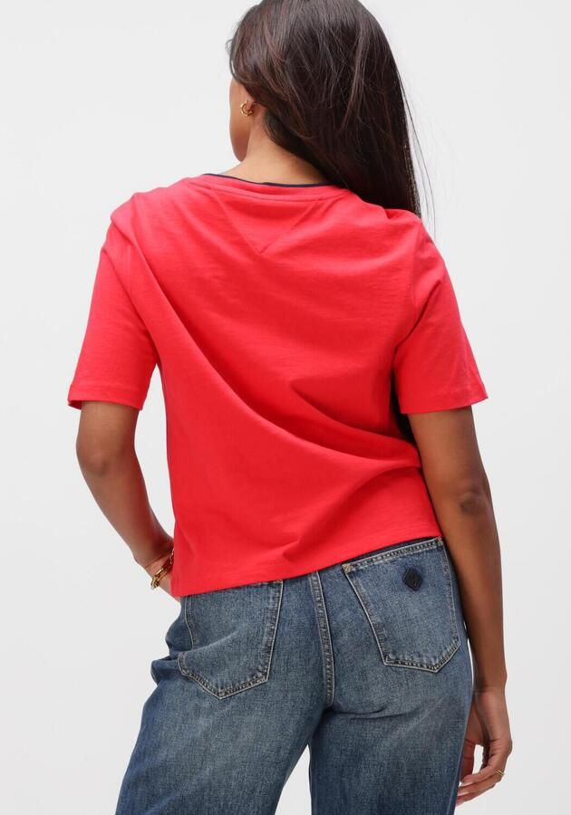TOMMY JEANS Dames Tops & T-shirts Tjw Bxy Tommy Applique Ss Tee Rood - Foto 4