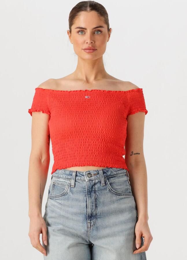 TOMMY JEANS Dames Tops & T-shirts Tjw Crp Smock Top Oranje - Foto 4