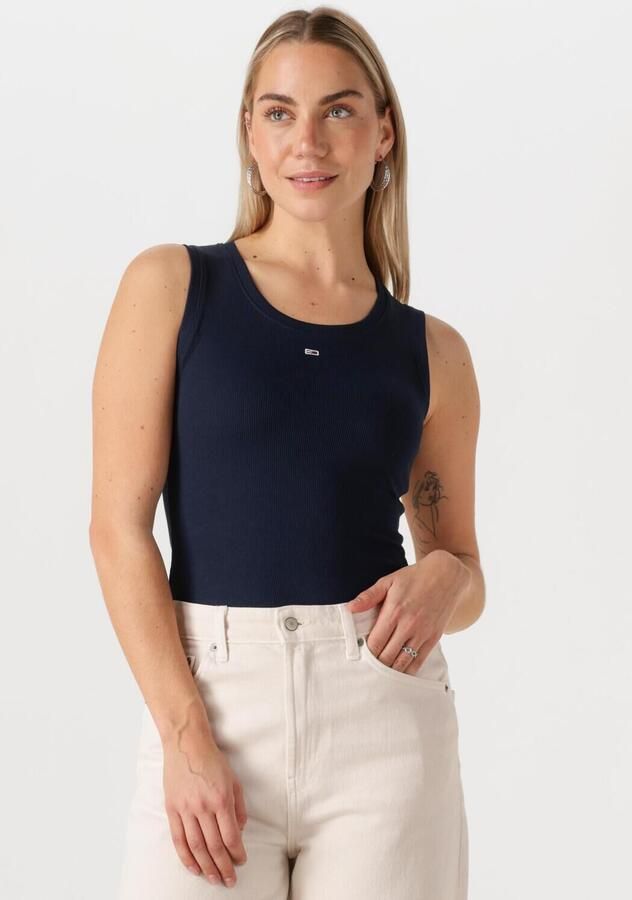 TOMMY JEANS Dames Tops & T-shirts Tjw Essential Rib Tank Ext Donkerblauw