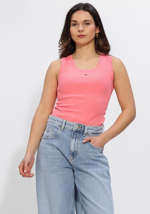 TOMMY JEANS Dames Tops & T-shirts Tjw Essential Rib Tank Ext Roze