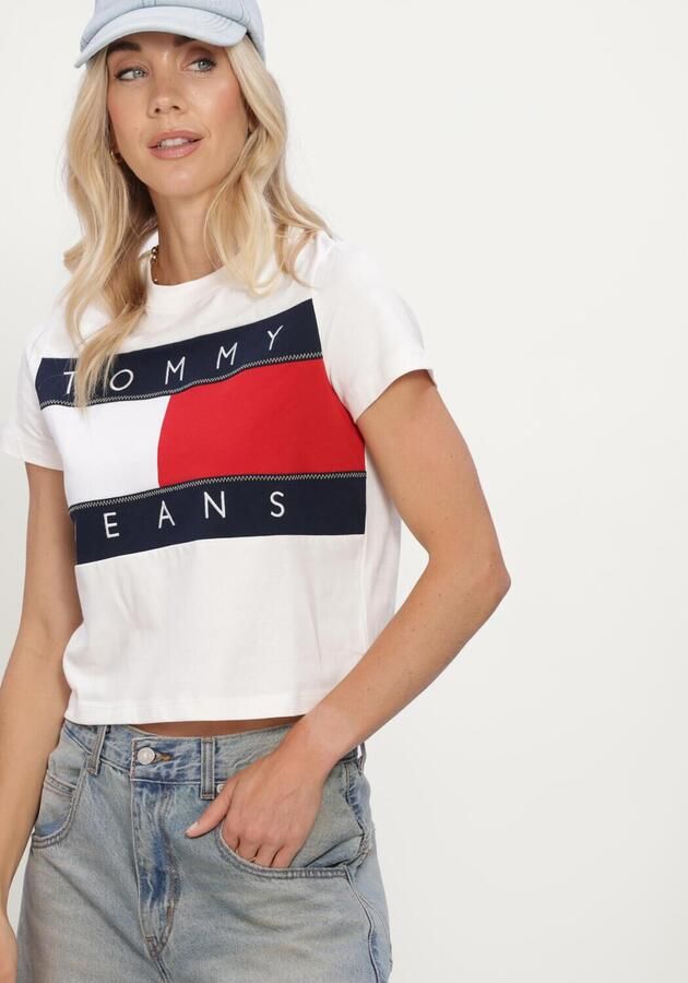 TOMMY JEANS Dames Tops & T-shirts Tjw Reg Flag Ss Tee Ext Wit - Foto 4