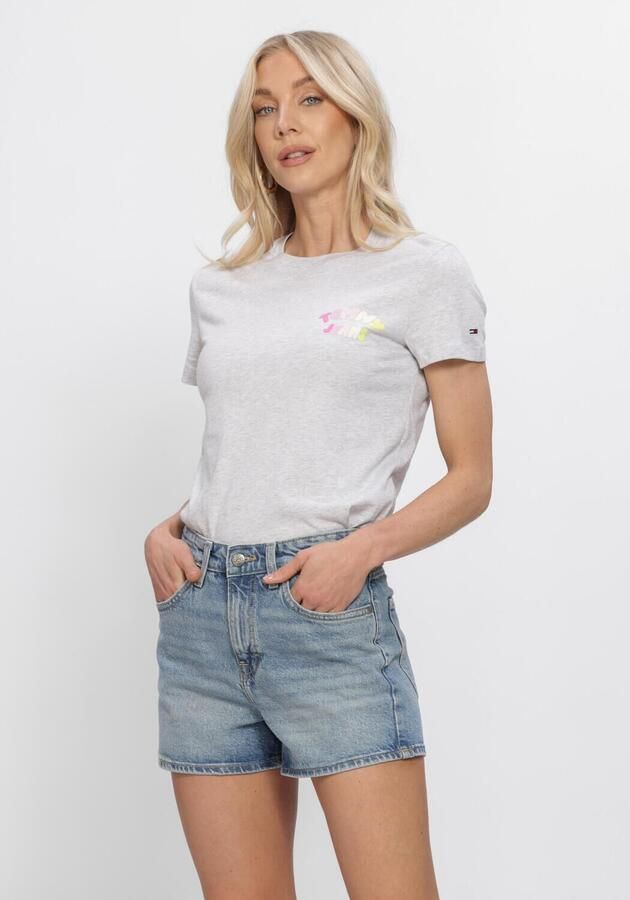 TOMMY JEANS Dames Tops & T-shirts Tjw Reg Tj Bubble Ss Tee Ext Lichtgrijs