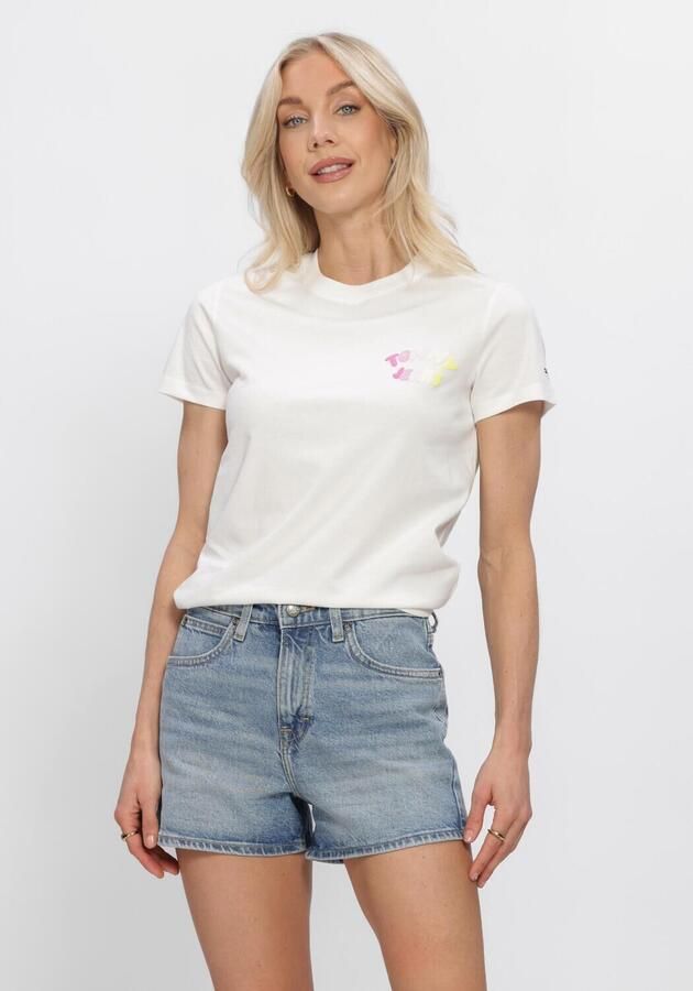 TOMMY JEANS Dames Tops & T-shirts Tjw Reg Tj Bubble Ss Tee Ext Wit