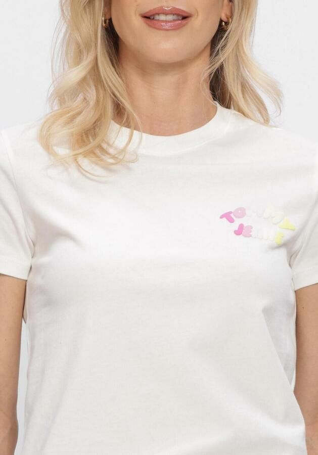 TOMMY JEANS Dames Tops & T-shirts Tjw Reg Tj Bubble Ss Tee Ext Wit - Foto 4