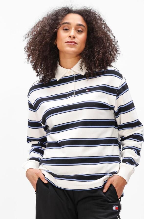 TOMMY JEANS Dames Tops & T-shirts Tjw Rlx S-flag Stripe Rugby Ext Multi