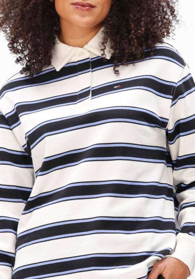TOMMY JEANS Dames Tops & T-shirts Tjw Rlx S-flag Stripe Rugby Ext Multi - Foto 4