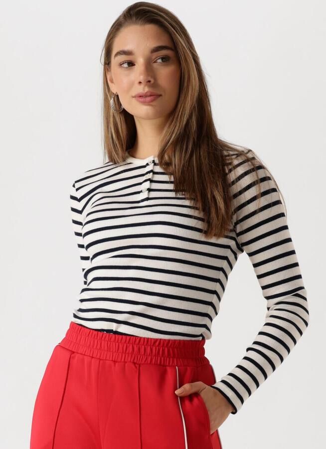 TOMMY JEANS Dames Tops & T-shirts Tjw Slim Button Rib C-neck Ls Ext Blauw - Foto 4